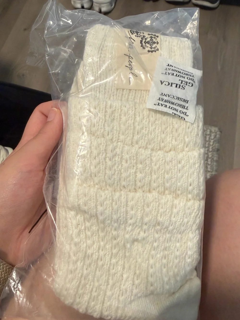 Free People Women's Cream Cable Knit Slouchy Socks